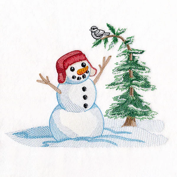 Magical Winter - Snowman in Duck Hat