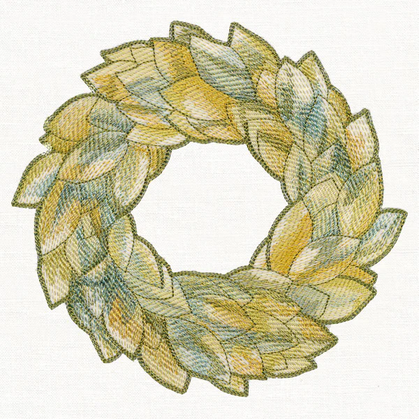 Magnolia Leaf Wreath in Watercolor - Image 2