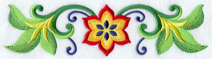 Majolica Floral Thin Border
