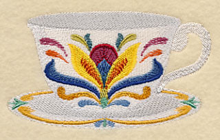 Majolica Tea Party - Teacup 1 - Image 3