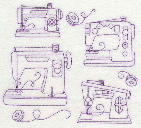 Make It Sew Medley (Redwork) - Image 2