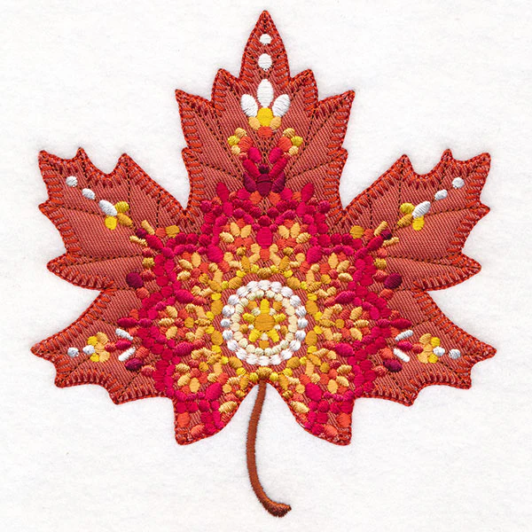 Mandala Maple Leaf in Fall (Heirloom Applique) - Image 3