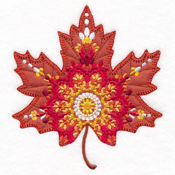 Mandala Maple Leaf in Fall (Heirloom Applique) - Image 4