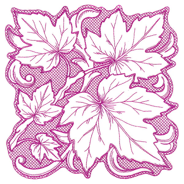 Maple Leaves in Autumn Square (Trapunto) - Image 2