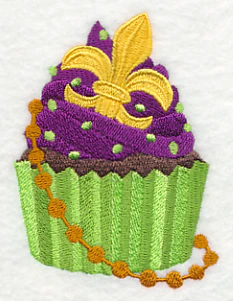 Mardi Gras Cupcake with Fleur de Lis - Image 2