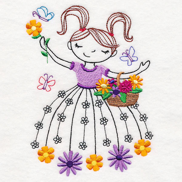 May Friend with Spring Flowers