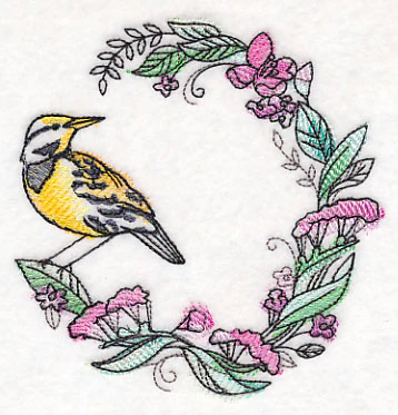 Meadowlark Wreath in Watercolor - Image 4