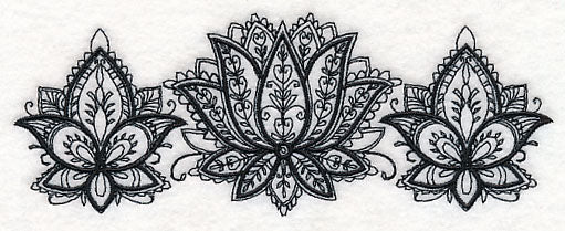 Mehndi Floral Trio (Blackwork) - Image 4