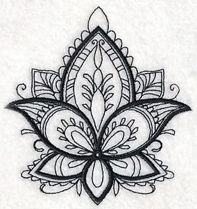 Mendhi Flower 1 (Blackwork) - Image 3
