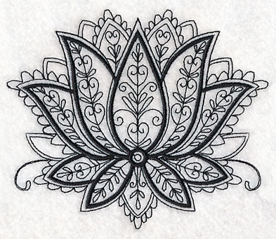 Mendhi Flower 2 (Blackwork) - Image 3