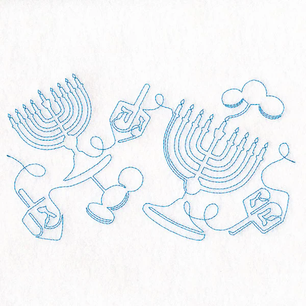 Menorahs and Gelt on Hanukkah (Edge-to-Edge Quilting) - Image 5