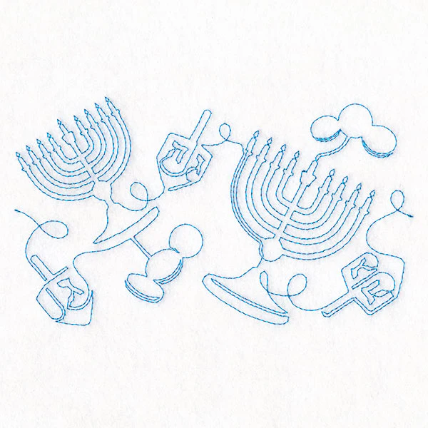 Menorahs and Gelt on Hanukkah (Edge-to-Edge Quilting) - Image 7