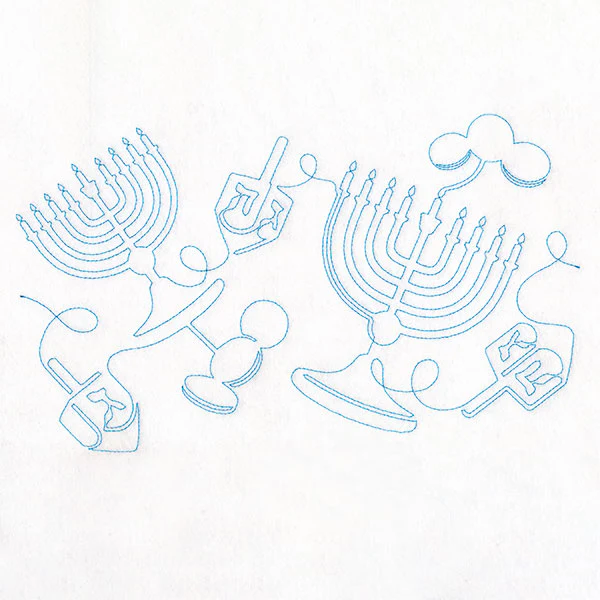Menorahs and Gelt on Hanukkah (Edge-to-Edge Quilting) - Image 9