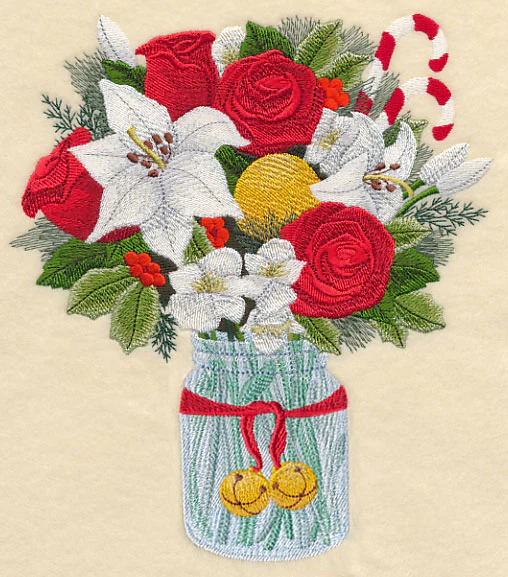 Merry and Bright Bouquet in Mason Jar - Image 4