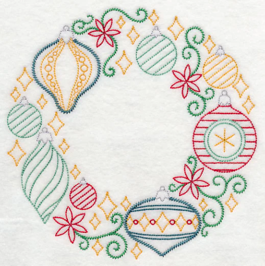 Merry and Bright Ornament Wreath (Vintage) - Image 2