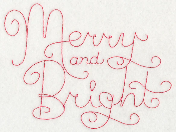 Merry and Bright (Redwork) - Image 2