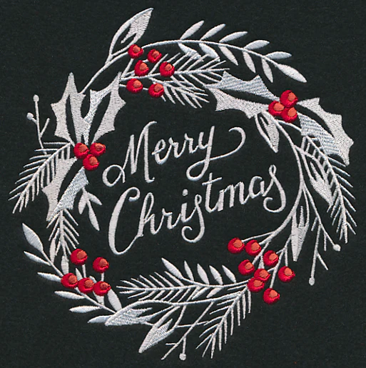Merry Christmas Bliss Wreath (Whitework) - Image 2
