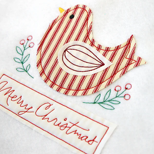 Merry Christmas Country Bird (Crafty Cut Applique) - Image 2