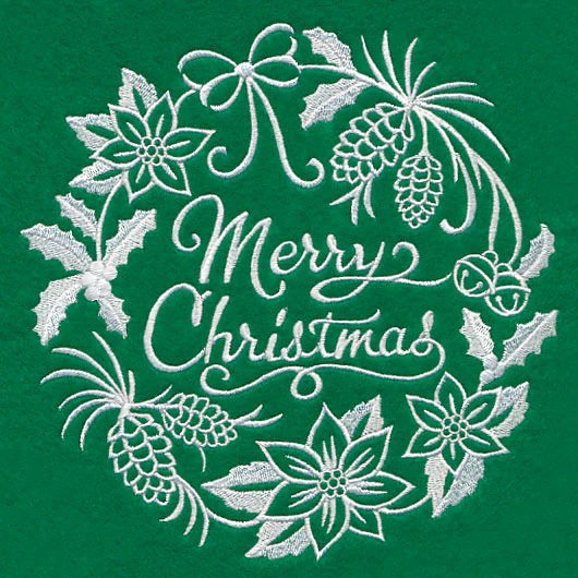 Merry Christmas Medallion (Whitework) - Image 2