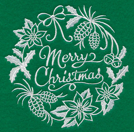Merry Christmas Medallion (Whitework) - Image 3