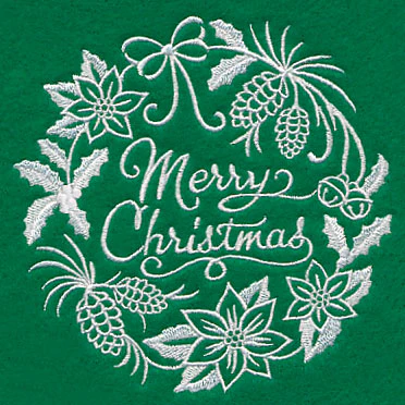 Merry Christmas Medallion (Whitework) - Image 4
