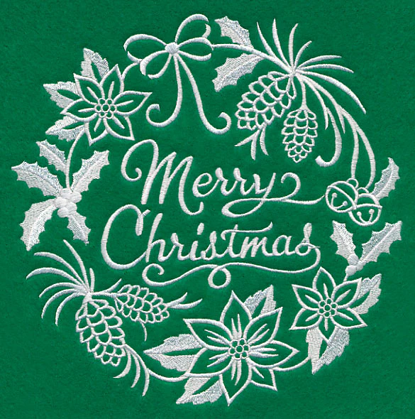 Merry Christmas Medallion (Whitework) - Image 5