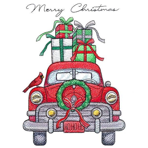 Merry Christmas Retro Car - Image 3
