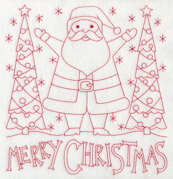 Merry Christmas Santa (Redwork)