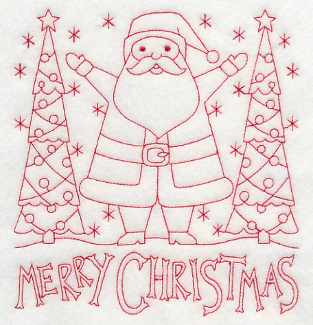 Merry Christmas Santa (Redwork) - Image 3