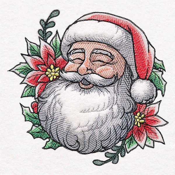Merry Christmas Santa with Poinsettias - Image 2