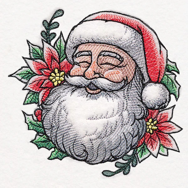 Merry Christmas Santa with Poinsettias - Image 3