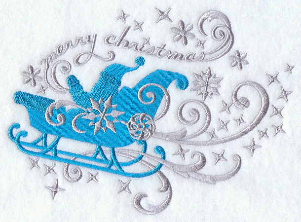 Merry Christmas Sleigh in Filigree (Facing Left)