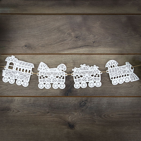 Merry Christmas Train Bunting - Caboose (Lace) - Image 2