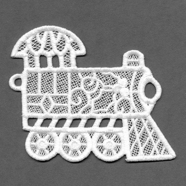 Merry Christmas Train Bunting - Engine (Lace) - Image 3