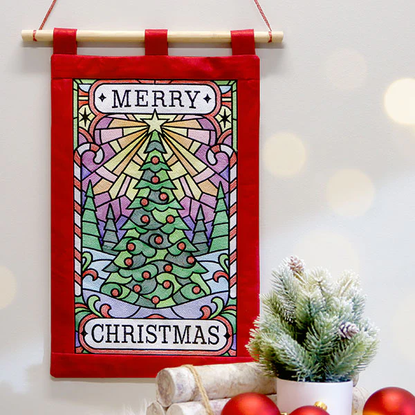 Merry Christmas Tree Stained Glass Sign - Image 4