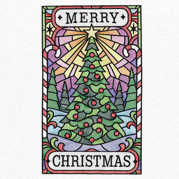 Merry Christmas Tree Stained Glass Sign - Image 7