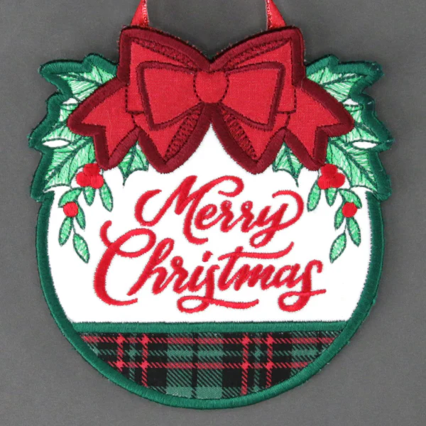 Merry Christmas Wreath Sign (In-the-Hoop) - Image 10