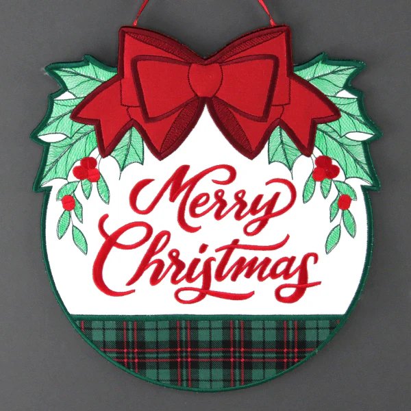 Merry Christmas Wreath Sign (In-the-Hoop) - Image 5