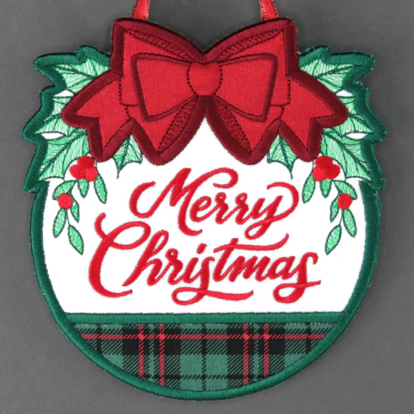 Merry Christmas Wreath Sign (In-the-Hoop) - Image 7