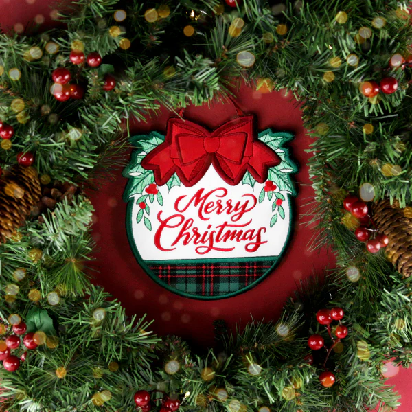 Merry Christmas Wreath Sign (In-the-Hoop) - Image 9