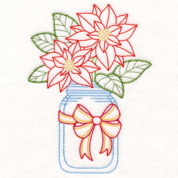 Merry Mason Jar - Poinsettia - Image 3