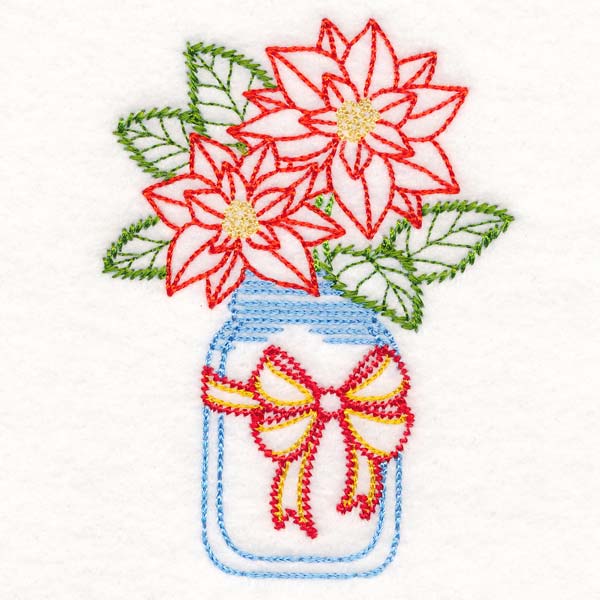Merry Mason Jar - Poinsettia - Image 4