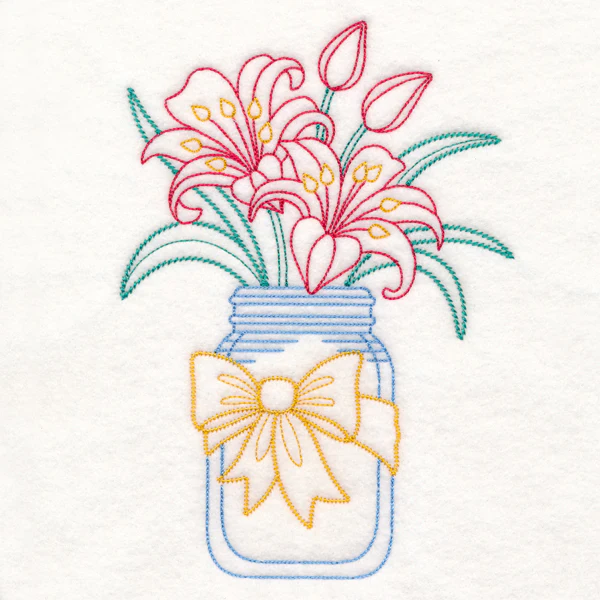 Merry Mason Jar - Scarlet Lilies - Image 2