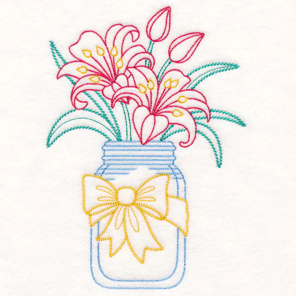 Merry Mason Jar - Scarlet Lilies - Image 3
