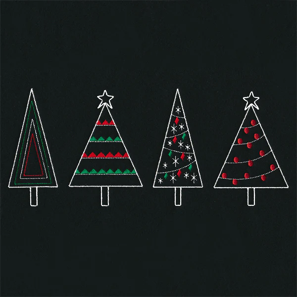 Merry Modern Christmas Tree Border