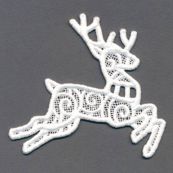 Merry Santa's Flight Reindeer Bunting 2 (Lace) - Image 4