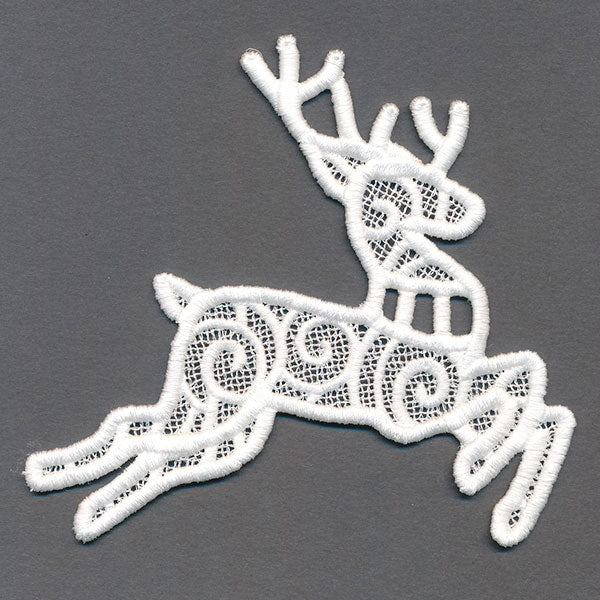 Merry Santa's Flight Reindeer Bunting 2 (Lace) - Image 7