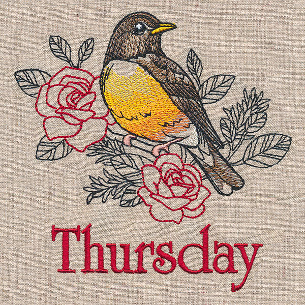 Merry Thursday - Robin with Roses - Image 3