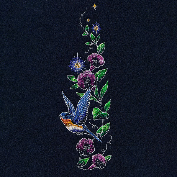 Midnight Garden Bluebird & Morning Glories Border - Image 10