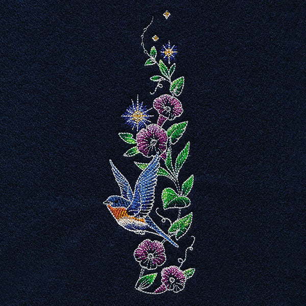 Midnight Garden Bluebird & Morning Glories Border - Image 4